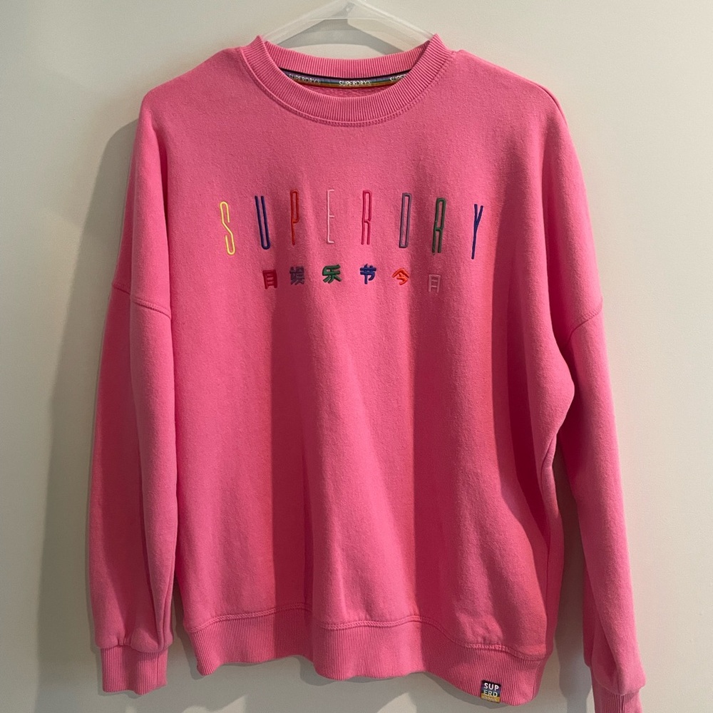 Superdry pink sweater size 4